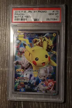 PSA 10 2015 POKEMON JAPANESE XY PROMO 175/XY-P PIKACHU BATTLE FESTA - Image 1