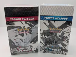 Pokemon SV10.5 Black Bolt White Flare Sealed LOT 2 Booster Bundle Display Case - Image 1