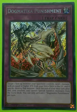 YuGiOh! - Dogmatika Punishment - 1st Edition Secret Rare RA01-EN076 NM - Image 1