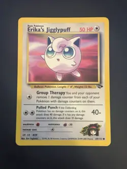 Pokemon TCG Erika's Jigglypuff Card 69/132 Gym Challenge Unlimited LP - Image 1