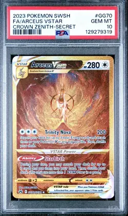 Pokemon TCG Arceus VSTAR Crown Zenith Gold Card GG70/GG70 PSA 10 - Image 1