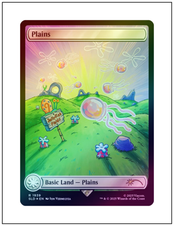1x Plains, Full Art Foil - 1939, Spongebob Squarepants Secret Lair Drop, MTG NM - Image 1