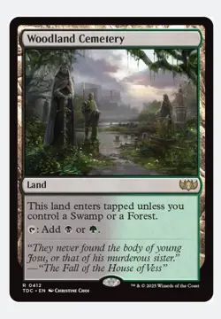 Woodland Cemetery | TDC Tarkir Dragonstorm | Golgari Check Land | Rare | NEW NM - Image 1