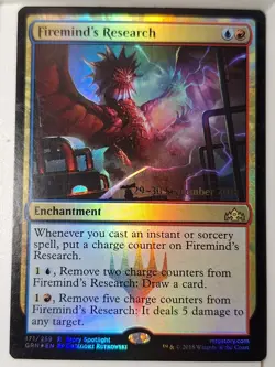 Firemind's Research - FOIL - Prerelease Promo - Magic the Gathering MTG Nice! - Image 1