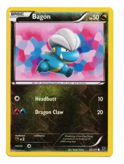 Pokemon Card: Bagon REVERSE HOLO 62/101 B&W Plasma Blast Set! EX - Image 1