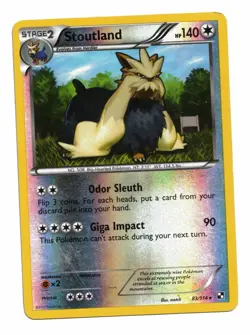 Pokemon Card: Stoutland REVERSE HOLO 83/114 Black and White Base Set Rare! GD - Image 1
