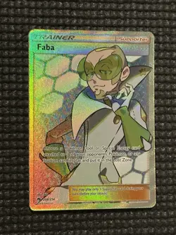 Pokemon Faba Full Art Holo Card 208/214 Sm-Lost Thunder - Image 2