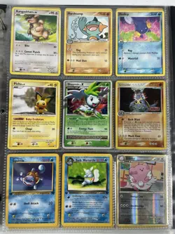 Pokemon Card Collection VTG Binder Holo Rare 1st Stamped WoTC Shamin LV X Pichu - Image 1