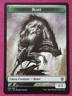 Magic The Gathering COMMANDER STRIXHAVEN 2021 C21 BEAST FISH token card MTG - Image 1