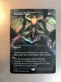 MTG - Demonic Tutor - Borderless - Foil - Commander Masters - WATCH ITEM VIDEO! - Image 1