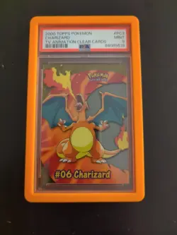 2000 Pokemon Topps TV Animation Clear Cards Charizard PSA 9 #PC3 - Image 1