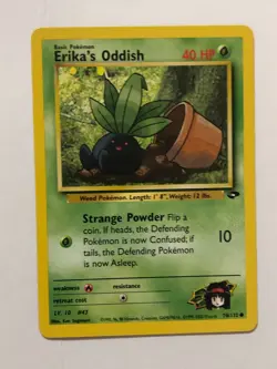 Pokemon Card Gym Challenge Erika's Oddish 70/132 Light Played - Image 1