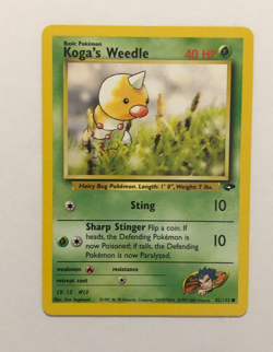 Pokemon Card Gym Challenge Koga's Weedle 82/132 Excellent Condition - Image 1