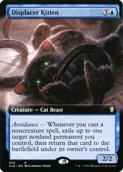 MTG - Displacer Kitten - Fanart Foil Extended Art Baluders Gate - EDH / Playtest - Image 1
