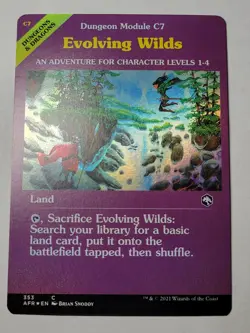 Evolving Wilds -Showcase Foil- Forgotten Realms Module Land AFR 353 mtg NM/M - Image 1