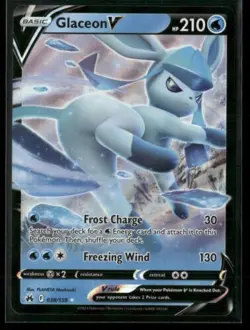 Pokemon TCG Glaceon V 038/159 Crown Zenith Set Holo Ultra Rare - Image 1