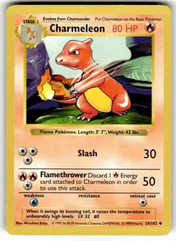 Charmeleon (Shadowless) - 24/102 Base Set - WOTC - Pokemon TCG NM/VLP - Image 1