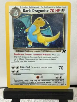 2000 Pokemon TCG Dark Dragonite Holo Rare Team Rocket Unlimited 5/82 WOTC - Image 1