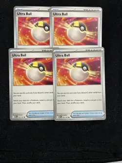 x4 Ultra Ball 131 /132 Playset (3 Reverse Holo) - Mega Evolution - Pokemon - NM - Image 1