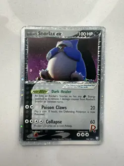 2004 Pokemon EX Team Rocket Returns Rocket's Snorlax EX Holo Foil 104/109 ARM* - Image 2