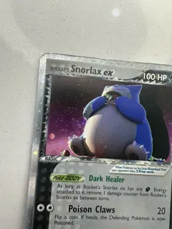2004 Pokemon EX Team Rocket Returns Rocket's Snorlax EX Holo Foil 104/109 ARM* - Image 4