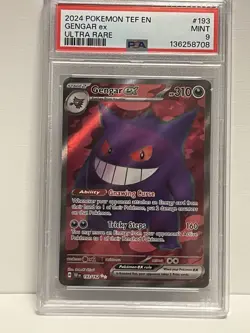 Gengar ex ⭐ 193/162 SV05: Temporal Forces Holo Pokemon PSA 9 MINT - Image 1