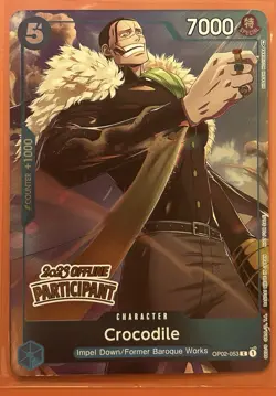 ✨Crocodile Offline Regional 2023 Participant OP02-053 One Piece Card English NM✨ - Image 1