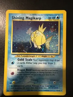 Pokemon TCG Shining Magikarp Neo Revelation Holo Card 66/64 Rare Lp Swirl - Image 1