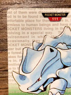 Pokemon Carddass Card Rhyhorn No.111 Bandai Pocket Monsters Green ver. 1996 - Image 3