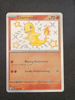 Pokemon TCG Card Charmander 109/091 Paldean Fates Baby Shiny Holo - NM B1 - Image 1