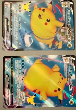Surfing Pikachu(009/025) and Flying Pikachu(007/025) Vmax, Anniversary Cards - Image 1