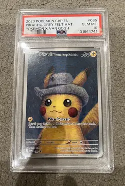 Pikachu With Grey Felt Hat SVP 085 Pokemon Van Gogh Promo Card PSA 10 GEM MINT⚡ - Image 1