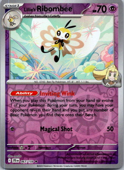 Pokemon TCG Lillie's Ribombee Journey Together 067/159 Reverse Holo Rare Card NM - Image 1