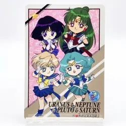 Uranus Neptune Pluto Saturn #37 Sailor Moon Vintage Card TCG 1996 Japan Anime - Image 1