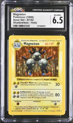 CGC 6.5 Magneton 1999 Base Set 9/102 Shadowless Holo Pokemon Card - Image 1