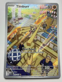 Timburr 183/167 Illustration Rare Pokemon Card 2024 Twilight Masquerade LP - Image 1