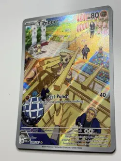 Timburr 183/167 Illustration Rare Pokemon Card 2024 Twilight Masquerade LP - Image 3