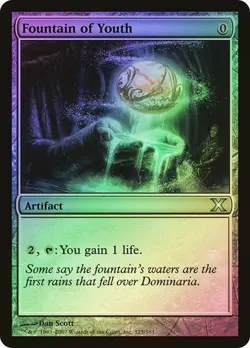 10th Edition MTG Foil Fountain of Youth Magic - Image 1