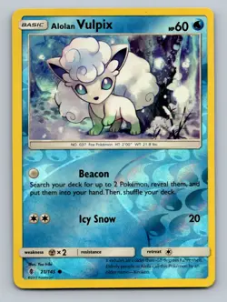 Alolan Vulpix - 21/145 Reverse Holo SM - Guardians Rising - LP - NM Pokemon TCG - Image 1