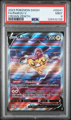 PSA 9 MINT Raikou V GG41 Crown Zenith Pokemon TCG - Image 1
