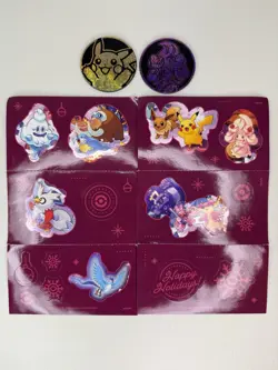 Pokemon Holiday Advent Calendar 2025 Complete Sticker Sheets and Coins - Image 1