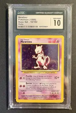 Pokemon TCG Mewtwo Base Set Holo Rare 10/102 Cgc 10 gem mint - Image 1