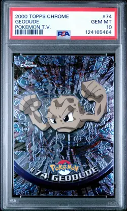 2000 TOPPS CHROME POKEMON T.V. #74 GEODUDE PSA 10 - Image 1