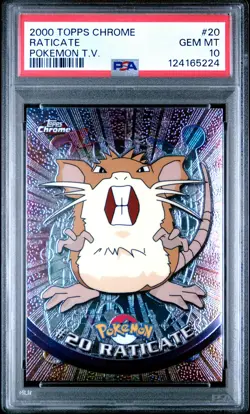 2000 TOPPS CHROME POKEMON T.V. #20 RATICATE PSA 10 - Image 1