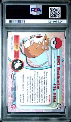 2000 TOPPS CHROME POKEMON T.V. #20 RATICATE PSA 10 - Image 2