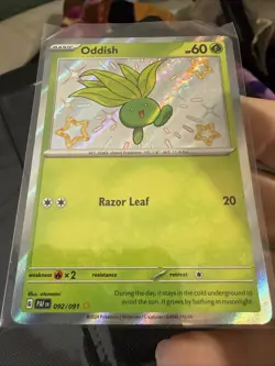 Oddish 092/091 Pokemon Paldean Fates Shiny Rare Pack Fresh TCG T141 - Image 1