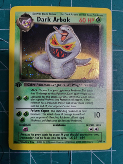 2000 Pokemon Team Rocket 1st Edition #2 Dark Arbok HOLO Rare Error 1999-23000 - Image 3