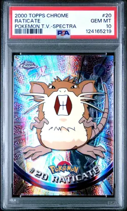 2000 TOPPS CHROME POKEMON T.V. SPECTRA #20 RATICATE PSA 10 - Image 1