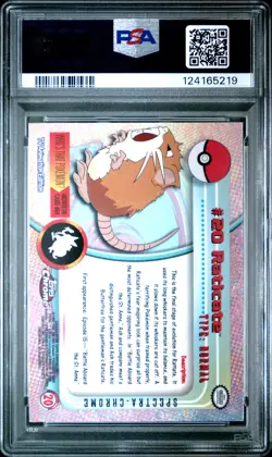 2000 TOPPS CHROME POKEMON T.V. SPECTRA #20 RATICATE PSA 10 - Image 2
