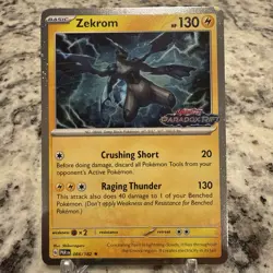 Pokemon TCG Zekrom 066/182 Paradox Rift Stamped Cosmos Holo Promo ?? - Image 2